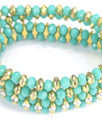 Priyaasi Women Mint Green Cubic Zirconia Stones Studded Gold-Polished Jewellery Set with Bracelet - Swadesiicart