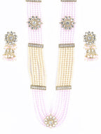 Priyaasi Women Pink Kundan Gold-Polished Raani Haar Jewellery Set - Swadesiicart