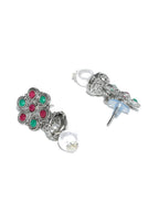 Priyaasi Women Green Ruby Emerald German Silver Plated Jewellery Set - Swadesiicart