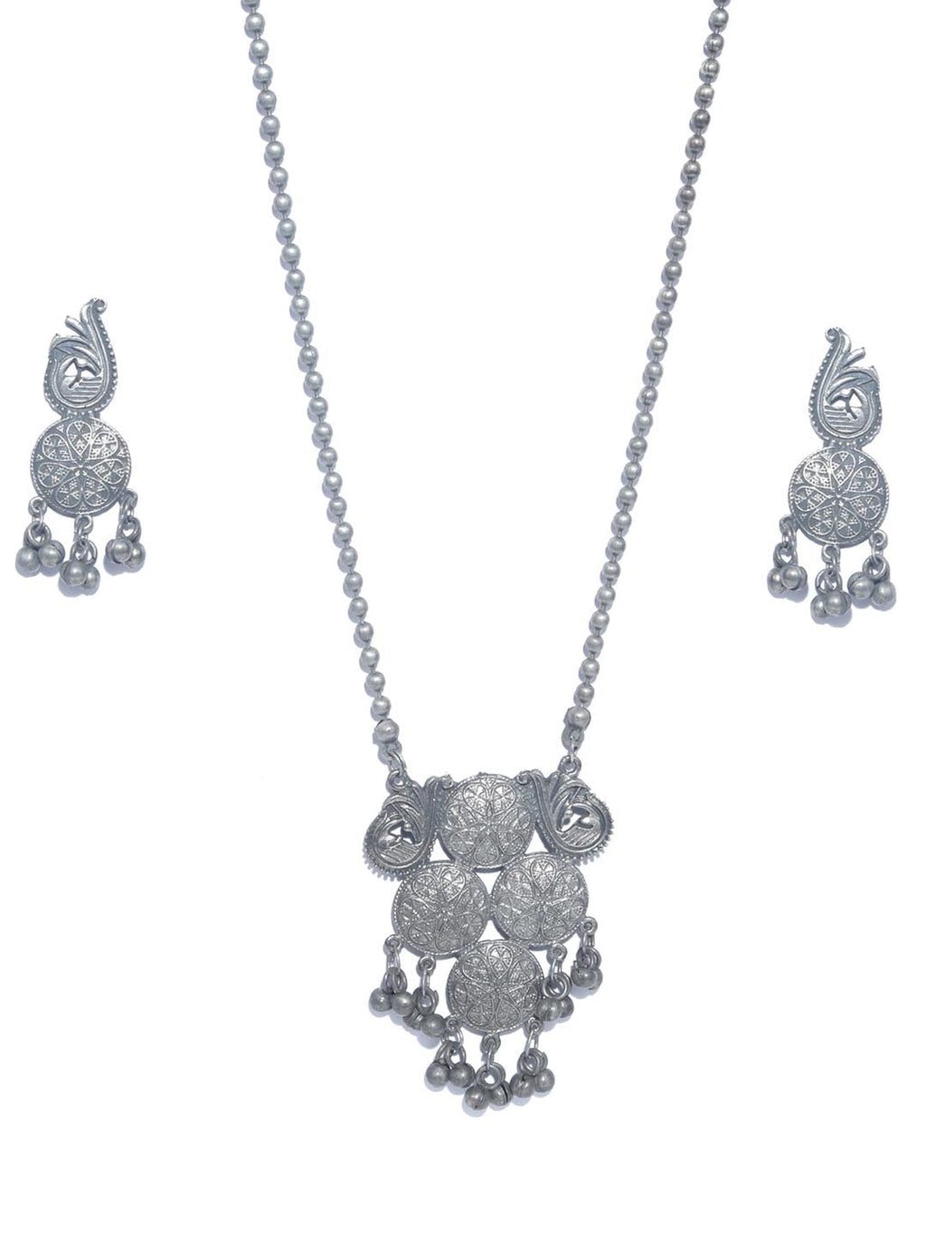 Priyaasi Women Ghungroo German Silver Plated Jewellery Set - Swadesiicart