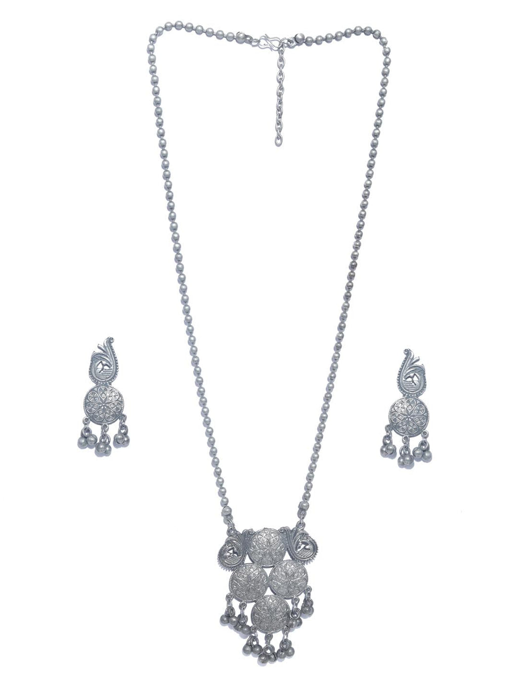 Priyaasi Women Ghungroo German Silver Plated Jewellery Set - Swadesiicart