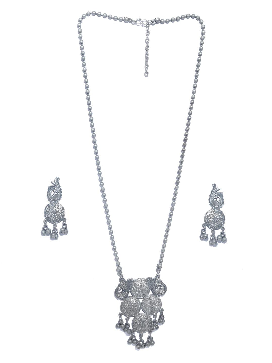Priyaasi Women Ghungroo German Silver Plated Jewellery Set - Swadesiicart