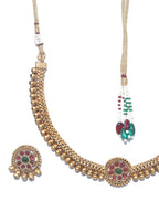 Priyaasi Women Ruby Gold-Polished Jewellery Set - Swadesiicart