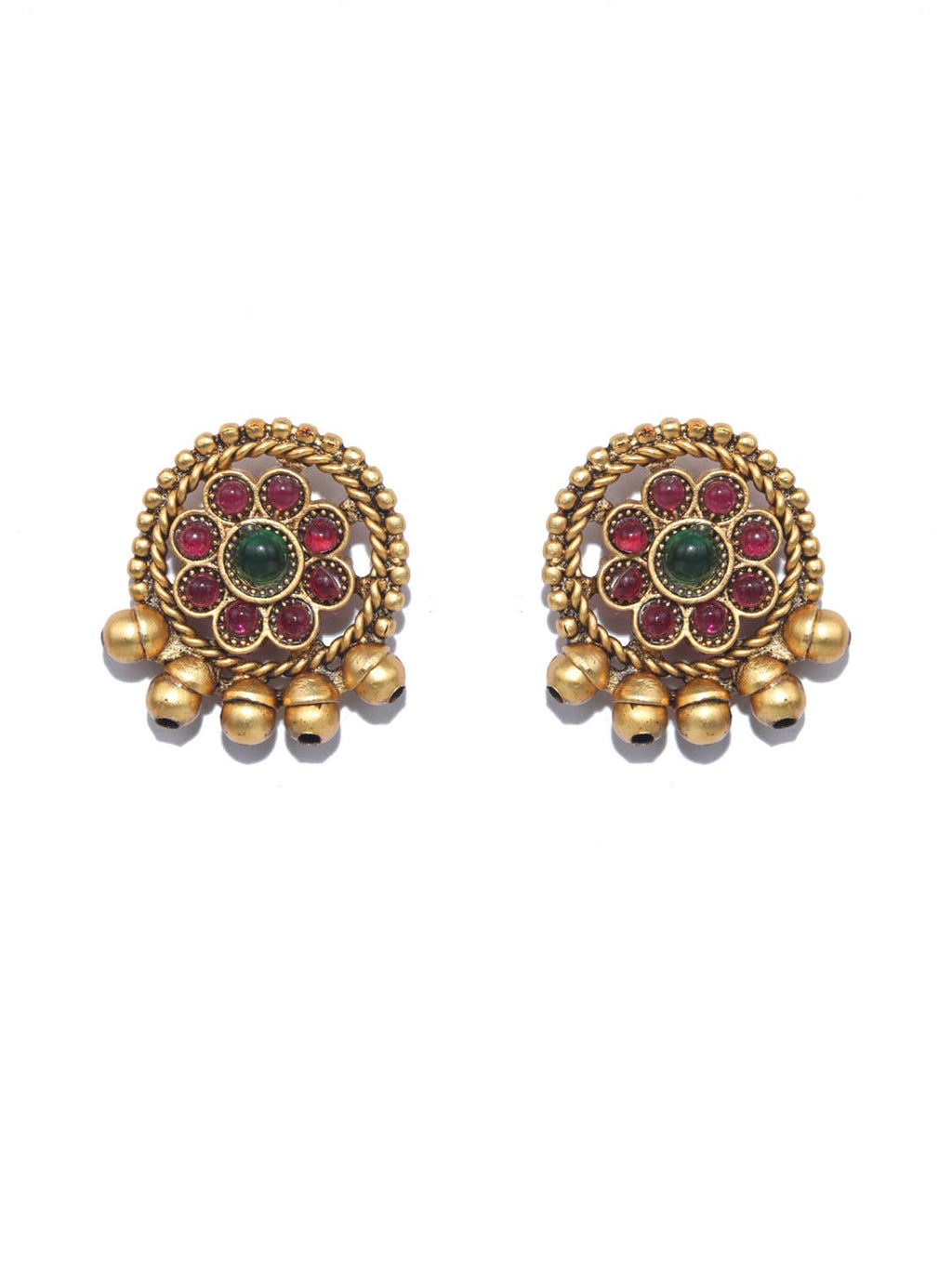 Priyaasi Women Ruby Gold-Polished Jewellery Set - Swadesiicart