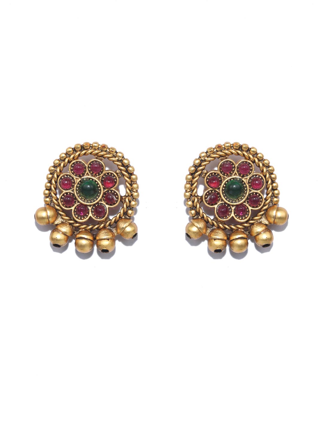 Priyaasi Women Ruby Gold-Polished Jewellery Set - Swadesiicart