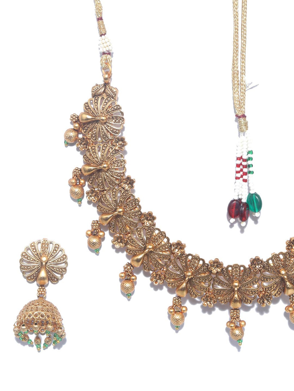 Priyaasi Women Emerald Gold-Polished Jewellery Set - Swadesiicart