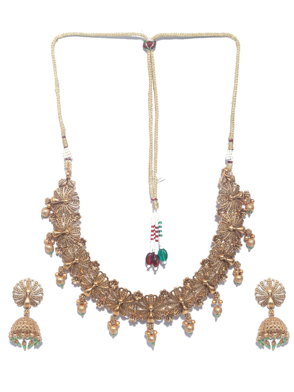 Priyaasi Women Emerald Gold-Polished Jewellery Set - Swadesiicart