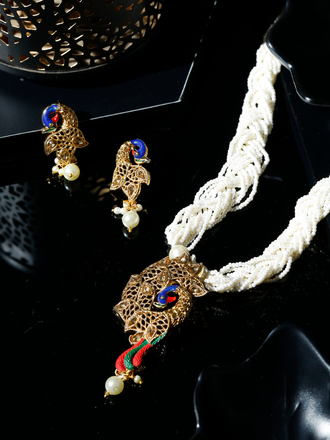 Priyaasi Women Gold-Polished Peacock Jewellery Set - Noz2Toz