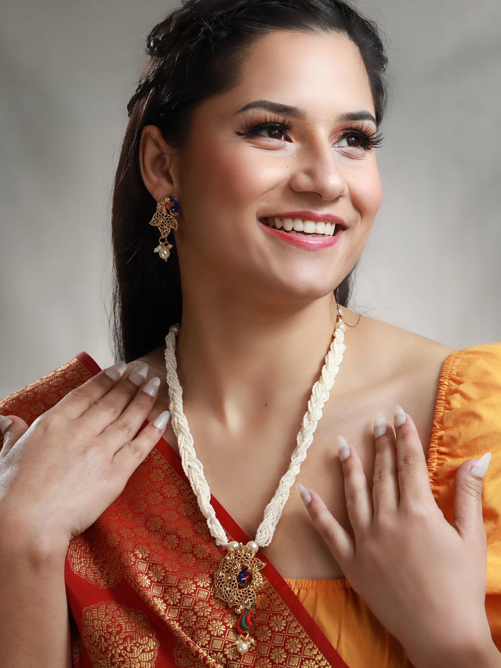 Priyaasi Women Gold-Polished Peacock Jewellery Set - Swadesiicart
