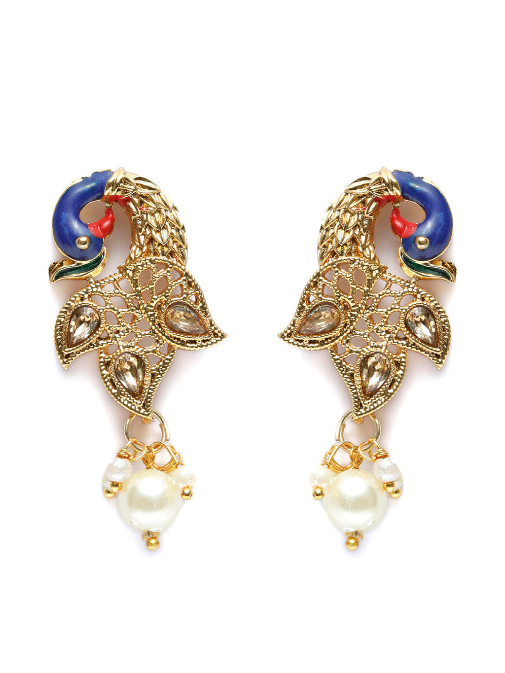 Priyaasi Women Gold-Polished Peacock Jewellery Set - Swadesiicart