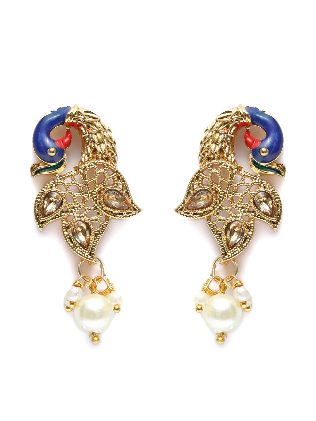 Priyaasi Women Gold-Polished Peacock Jewellery Set - Swadesiicart