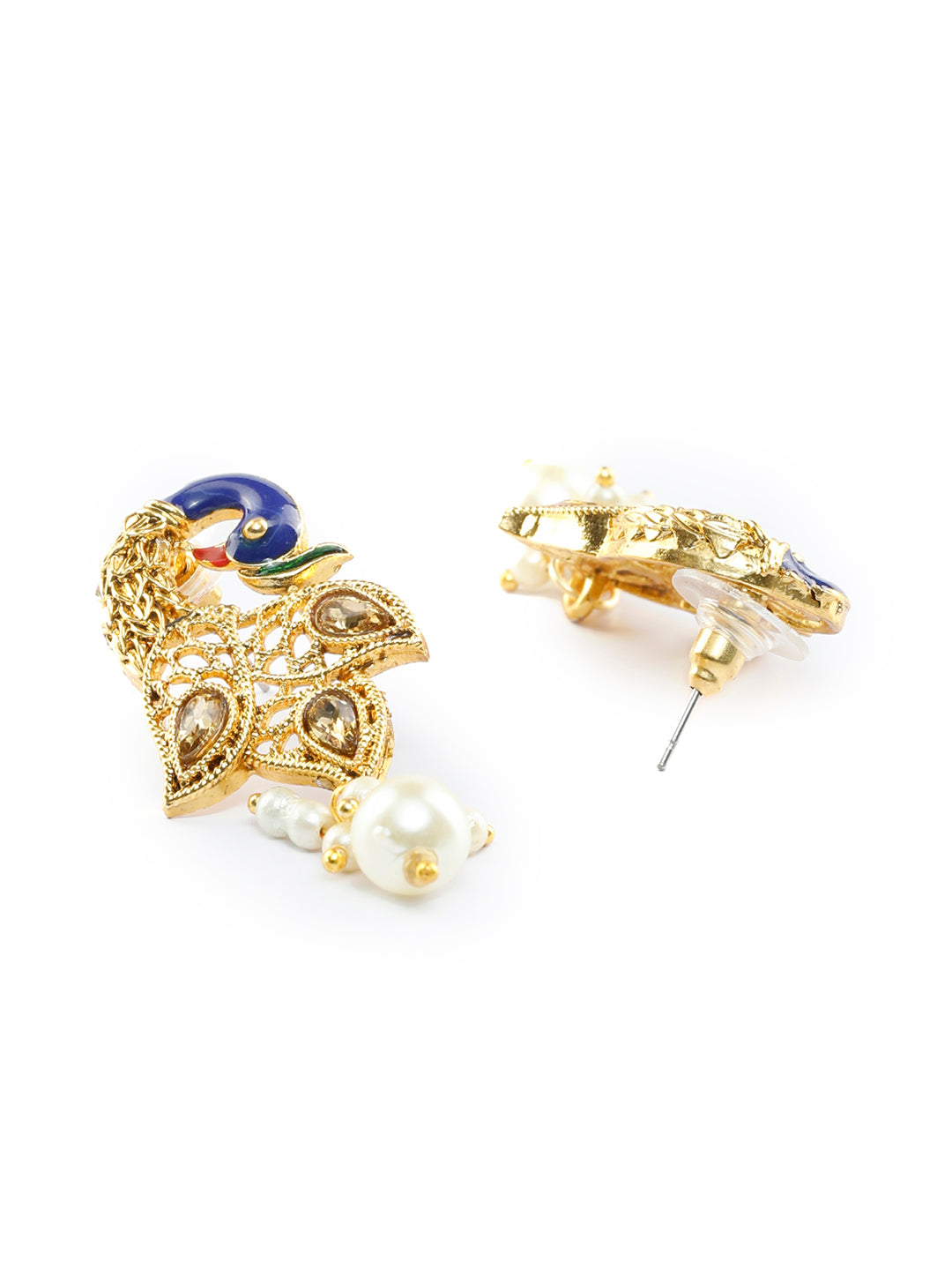 Priyaasi Women Gold-Polished Peacock Jewellery Set - Swadesiicart