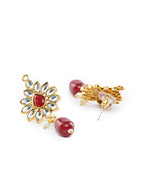 Priyaasi Women Maroon Gold-Polished Kundan Jewellery Set - Swadesiicart