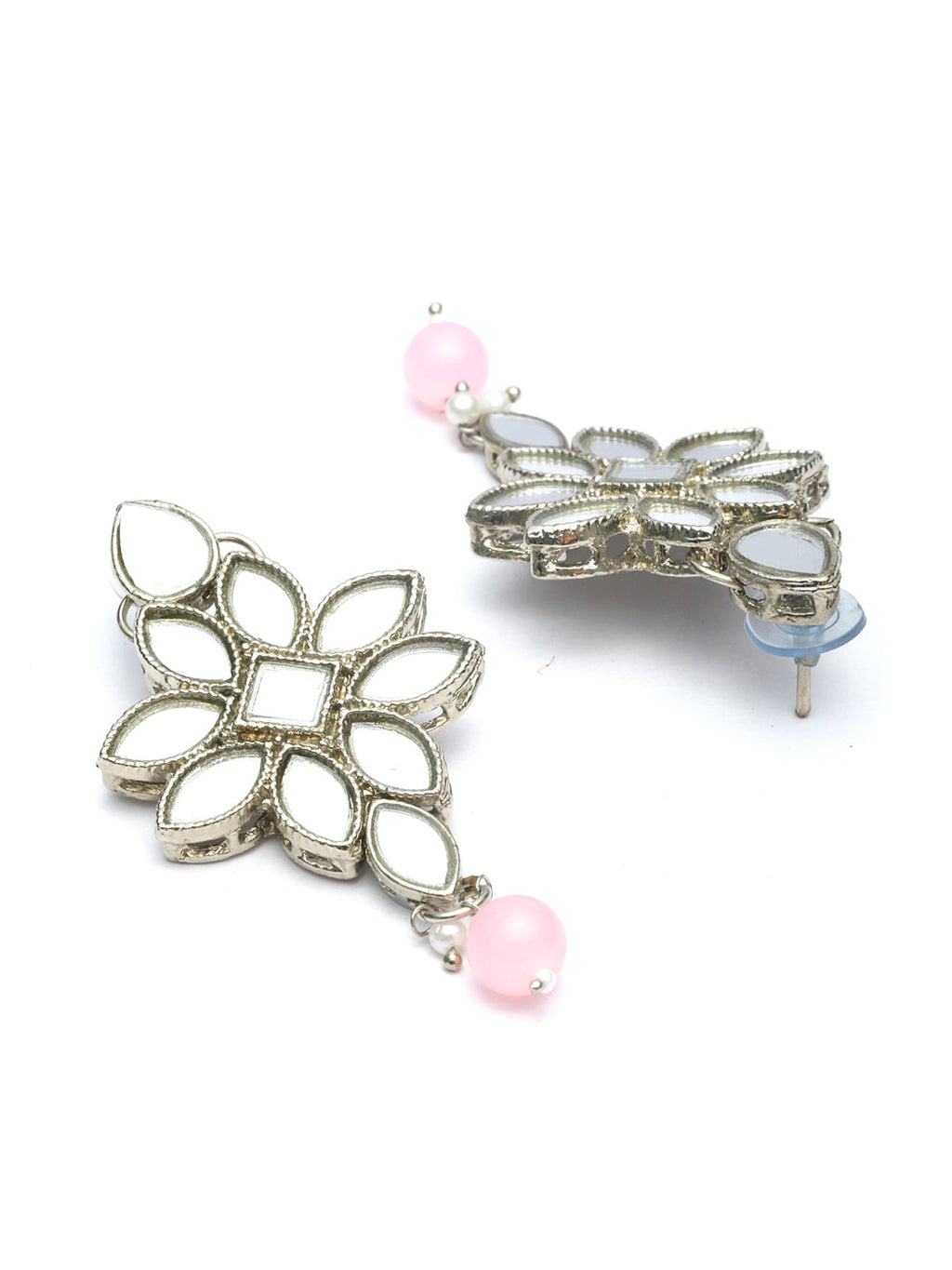 Priyaasi Women Classic American Diamond Rose Gold Floral Jewellery Set - Swadesiicart