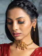 Priyaasi Women Traditional Gold-Polished Laxmi Jewellery Set - Swadesiicart