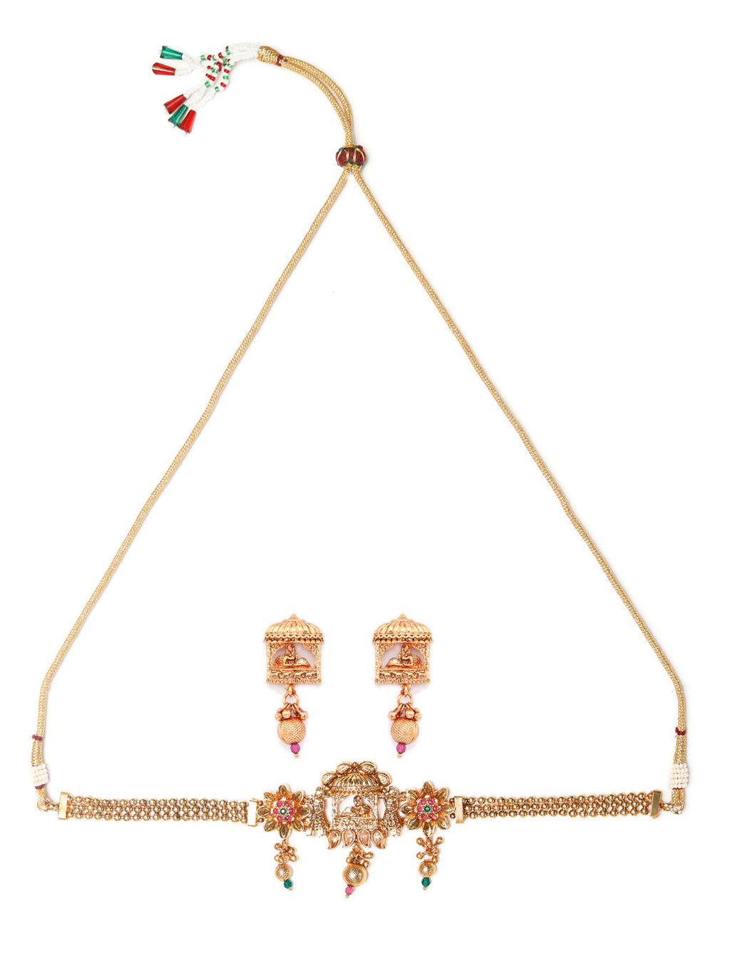 Priyaasi Women Ruby & Emerald Gold-Polished Dulhan Doli Jewellery Set - Swadesiicart