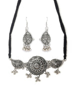 Priyaasi Women Tribal Floral Oxidised Jewellery Set - Swadesiicart
