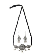 Priyaasi Women Tribal Floral Oxidised Jewellery Set - Swadesiicart