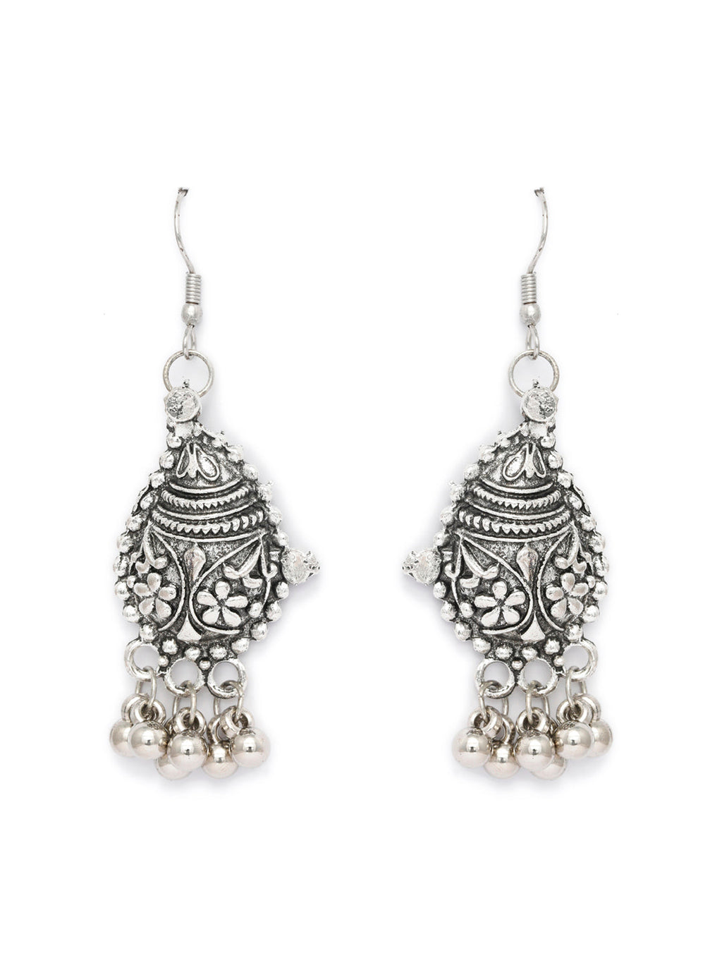 Priyaasi Women Tribal Floral Oxidised Jewellery Set - Swadesiicart