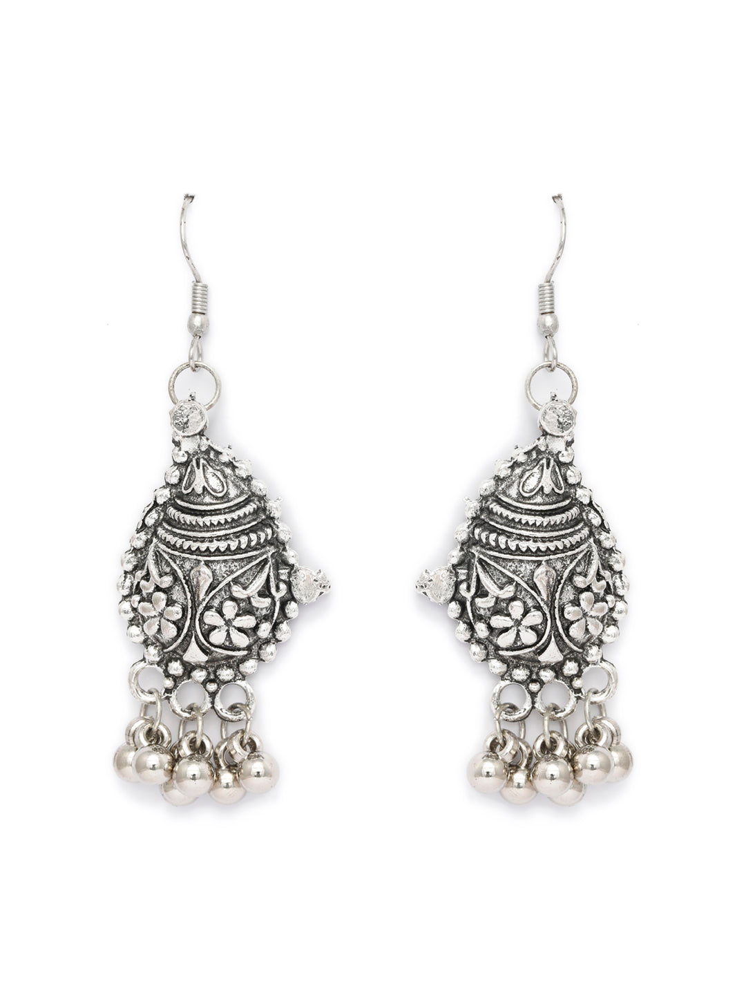 Priyaasi Women Tribal Floral Oxidised Jewellery Set - Swadesiicart