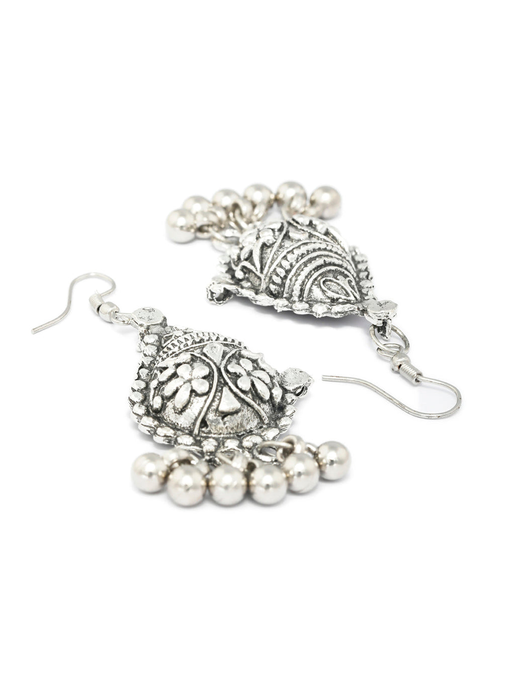 Priyaasi Women Tribal Floral Oxidised Jewellery Set - Swadesiicart