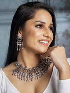 Priyaasi Women Tribal Coin Style Oxidised Jewellery Set - Swadesiicart