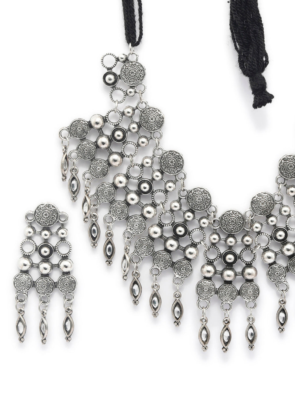 Priyaasi Women Tribal Coin Style Oxidised Jewellery Set - Swadesiicart