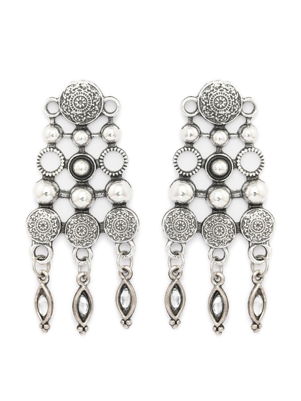 Priyaasi Women Tribal Coin Style Oxidised Jewellery Set - Swadesiicart