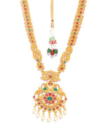 Priyaasi Women Traditional Gold-Polished Real Kemp Peacock Jewelley Set - Swadesiicart