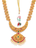 Priyaasi Women Traditional Gold-Polished Real Kemp Floral Jewelley Set - Swadesiicart