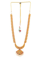 Priyaasi Women Traditional Gold-Polished Real Kemp Floral Jewelley Set - Swadesiicart