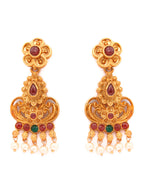 Priyaasi Women Traditional Gold-Polished Real Kemp Floral Jewelley Set - Swadesiicart