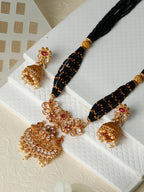 Priyaasi Women Traditional Real Kemp Gold & Black Mangalsutra Set - Noz2Toz