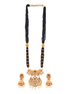 Priyaasi Women Traditional Real Kemp Gold & Black Mangalsutra Set - Swadesiicart