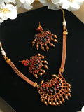 Priyaasi Women Traditional Gold-Polished Real Kemp Floral Jewellery Set - Noz2Toz
