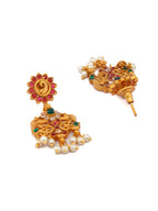 Priyaasi Women Traditional Real Kemp Gold-Polished Peacock Jewellery Set - Swadesiicart