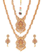 Priyaasi Women Traditional Gold-Polished Real Kemp Goddess Laxmi Jewelley Set - Swadesiicart