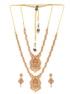 Priyaasi Women Traditional Gold-Polished Real Kemp Goddess Laxmi Jewelley Set - Swadesiicart