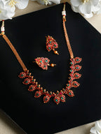Priyaasi Women Real Kemp Gold-Polished Leaf Jewellery Set - Noz2Toz