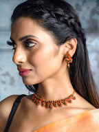 Priyaasi Women Real Kemp Gold-Polished Leaf Jewellery Set - Swadesiicart