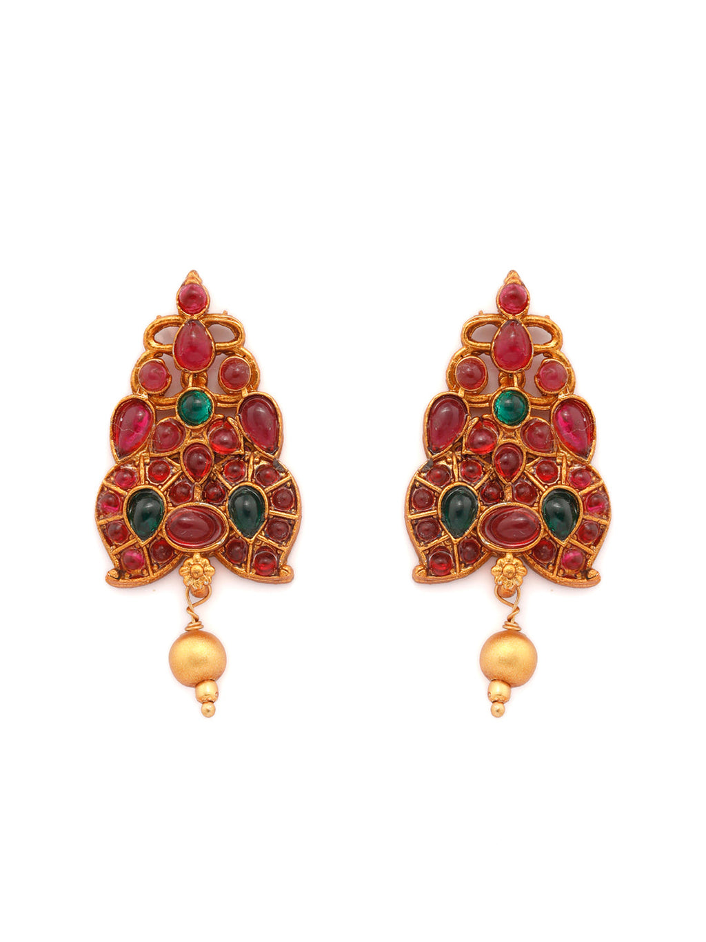Priyaasi Women Real Kemp Gold-Polished Leaf Jewellery Set - Swadesiicart