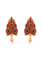 Priyaasi Women Real Kemp Gold-Polished Leaf Jewellery Set - Swadesiicart