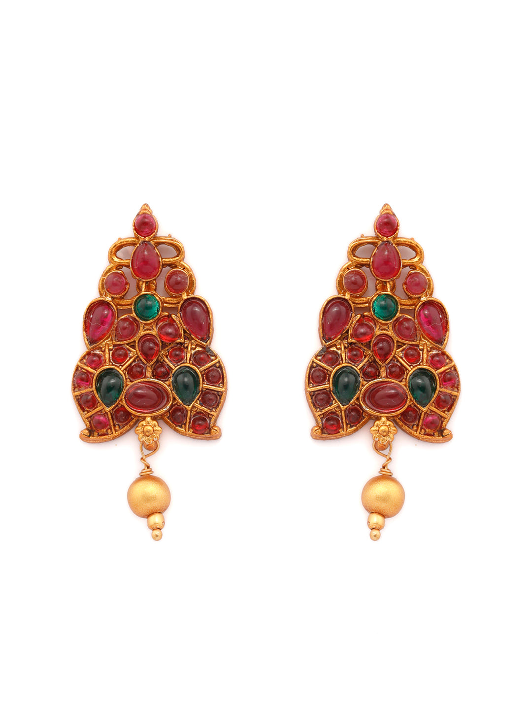 Priyaasi Women Real Kemp Gold-Polished Leaf Jewellery Set - Swadesiicart
