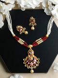 Priyaasi Women Ethnic Gold & Red Kundan Meenakari Jewellery Set - Noz2Toz