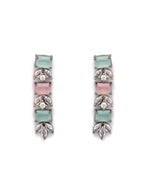 Priyaasi Women Contemporary American Diamond Silver Plated Jewellery Set - Swadesiicart