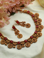 Priyaasi Women Goddess Laxmi Pink Stone Studded Gold-Polished Jewellery Set - Noz2Toz