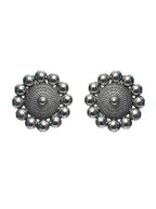 Priyaasi Women Oxidised Silver Floral Multilayer Chain Jewellery Set - Swadesiicart