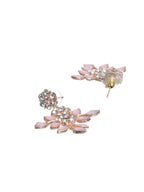 Priyaasi Women Pink Studded Floral Rose Gold-Polished Jewellery Set - Swadesiicart