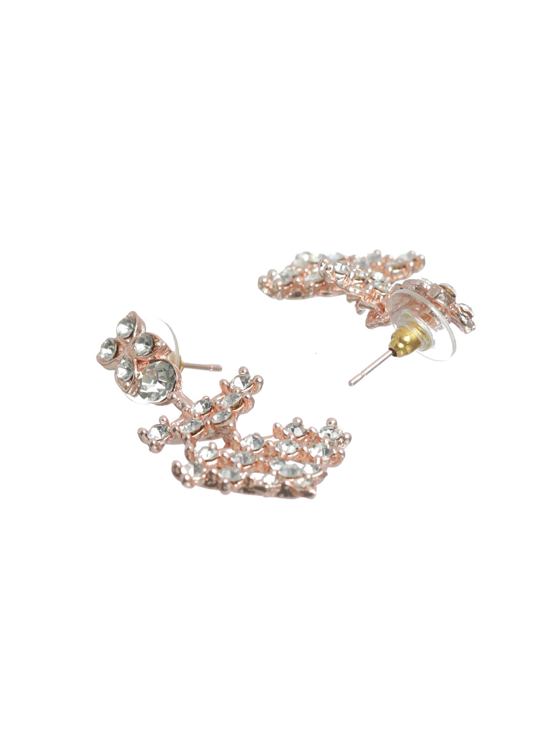 Priyaasi Women Floral American Diamond Rose Gold-Polished Jewellery Set - Swadesiicart