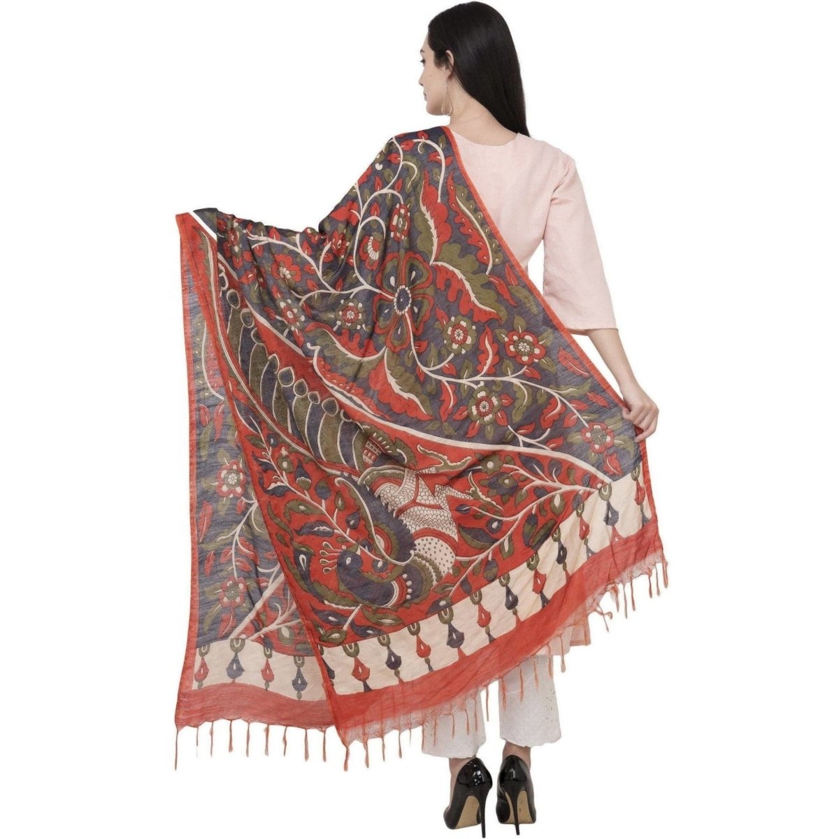 A R Silk Modal Kalamkari Print Dupatta | Grocsy
